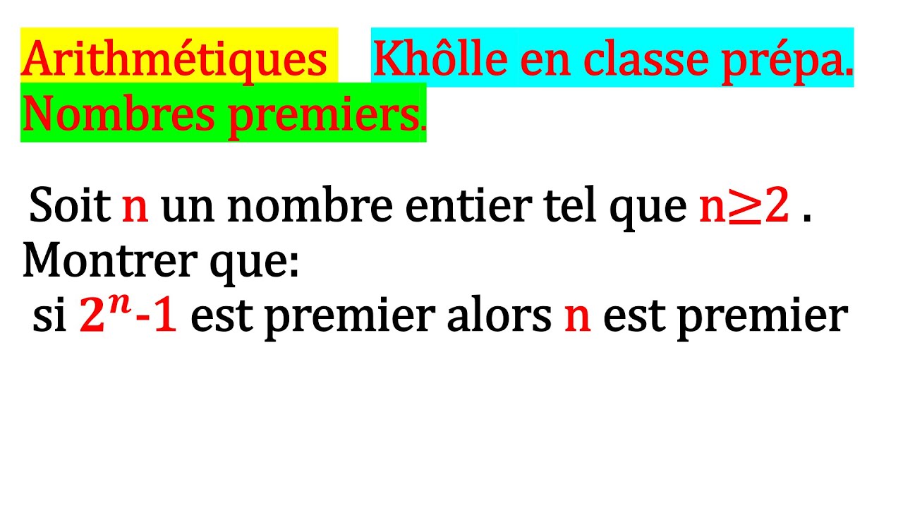 Nombres premiers, exercice corrigé