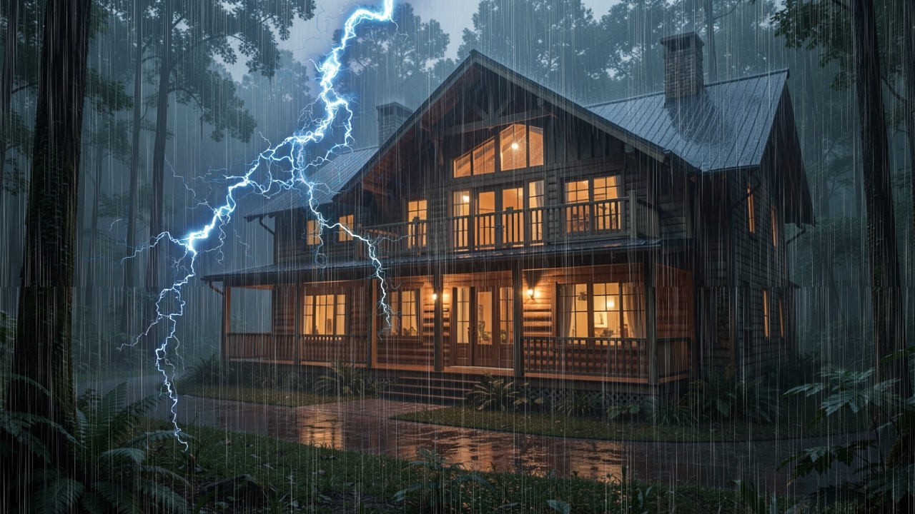 No Ads Rain Sounds for Sleeping – Strong Rainstorm & Thunder for Deep Rest (8 Hours)