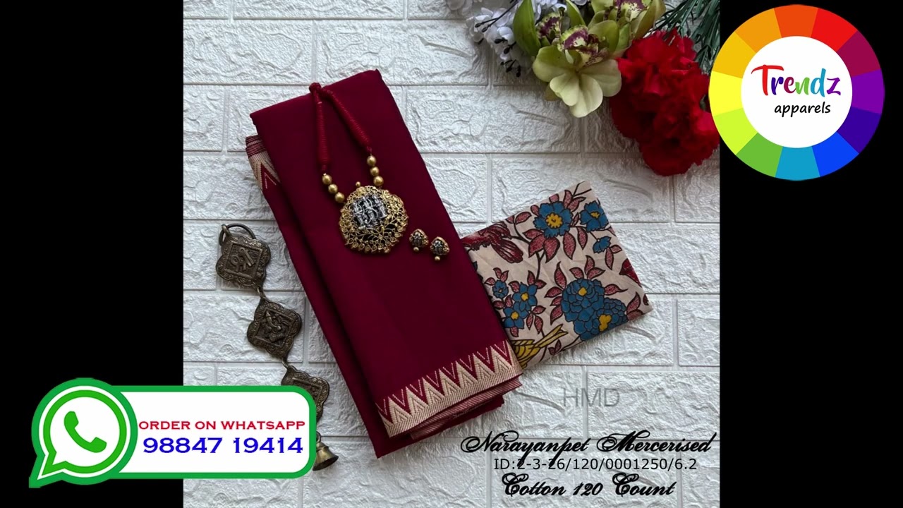🥰 Narayanpet Mercerised Cotton Collection's🥳