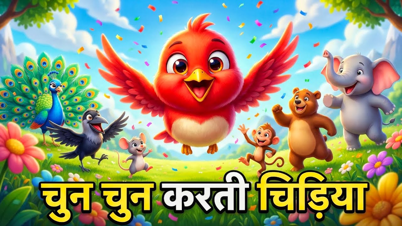 चुन चुन करती आई चिड़िया -chu chu karti aayi chidiya | Kids Rhyme in Hindi | Rangbirangi kahaniya 