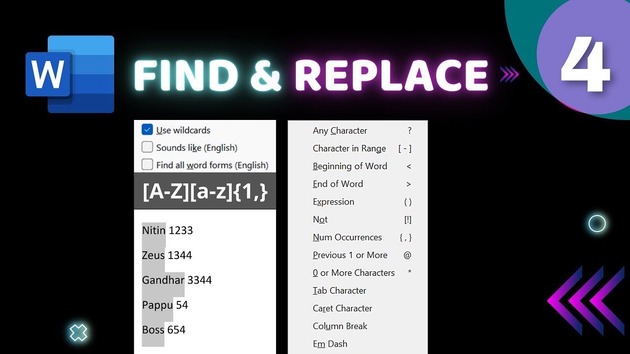 Microsoft Word: Найти | Часть 4 | Поиск с подстановочными знаками и заменой