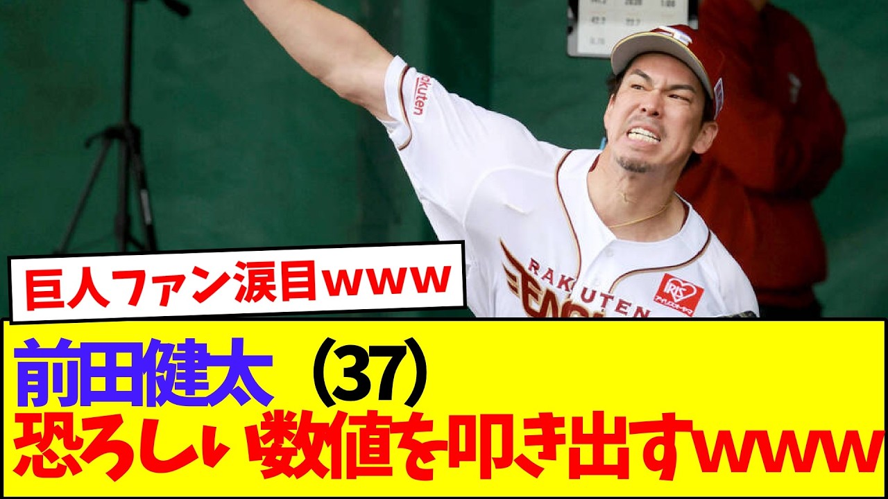 【驚愕】マエケン（37）、恐ろしい数値を叩き出すｗｗｗｗｗ