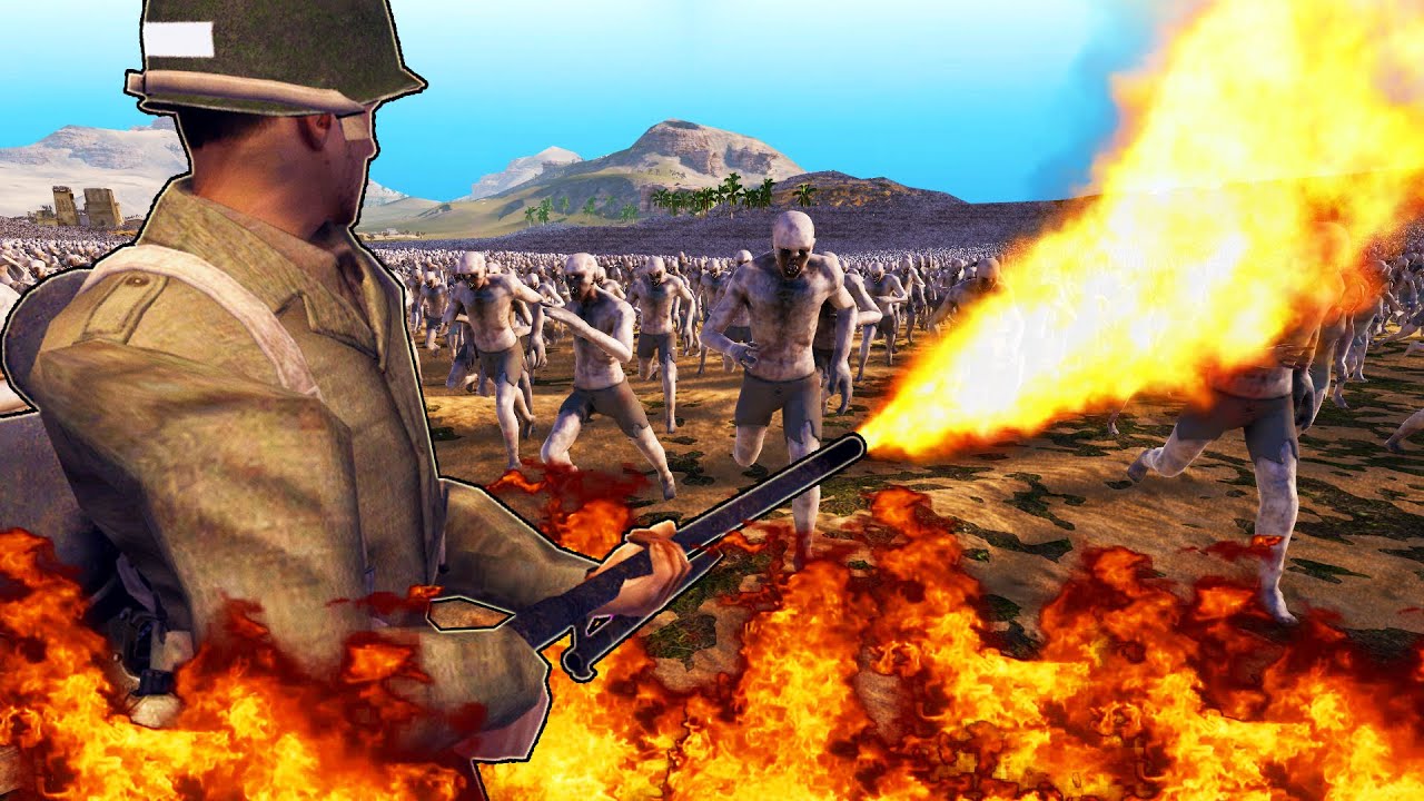 New FLAMETHROWER vs 5 MILLION ZOMBIES! - Ultimate Epic Battle Simulator 2 UEBS 2