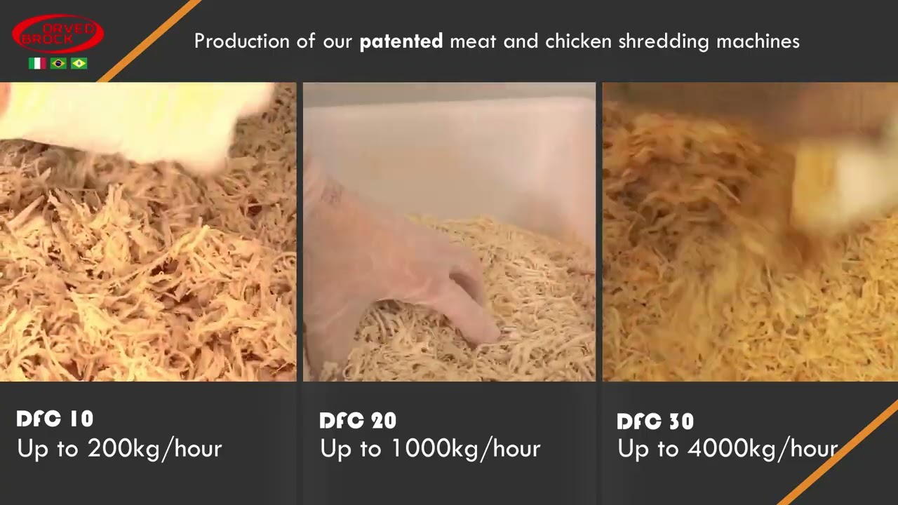 Production of our meat and chicken shredders - DFC's line - Orved Brock