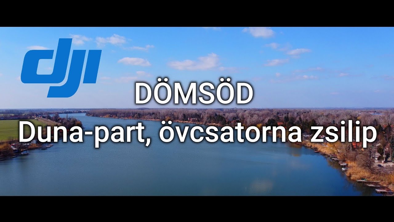 DJI Mini 2 - Dömsöd, Duna-part, övcsatorna zsilip, Makád Királyréti Dunasor madártávlatból (4k)  