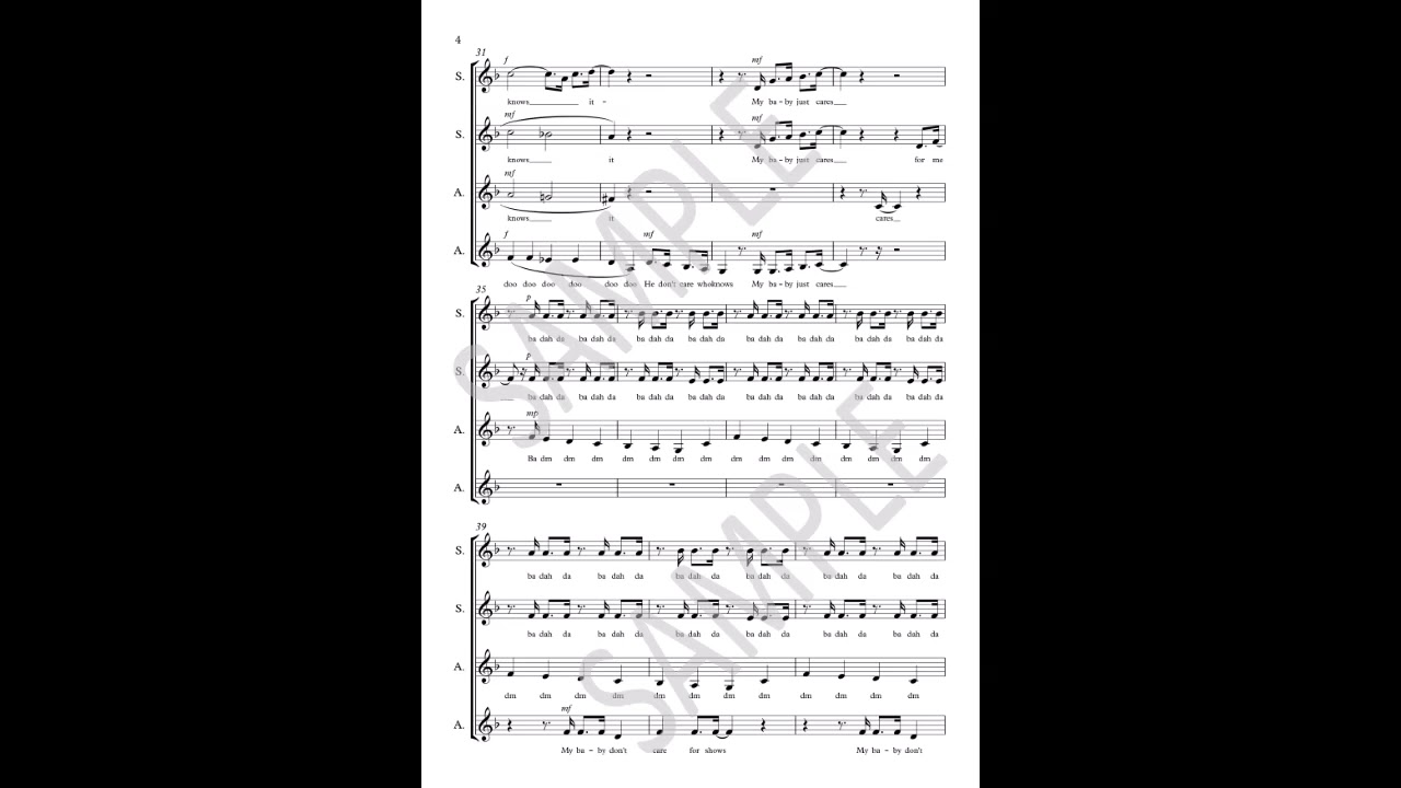 My Baby Just Cares For Me - SSAA a cappella (unaccompanied) women's choir arranged by Dorothy Horn