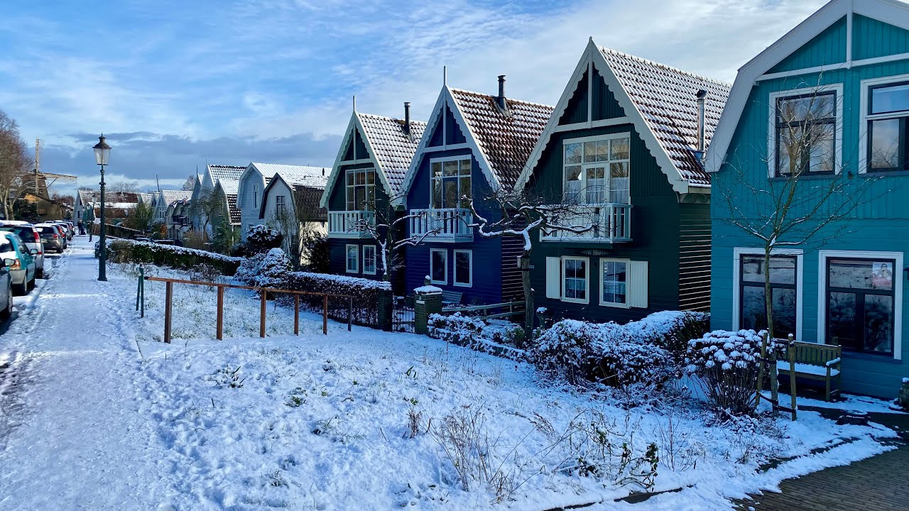 ❄️Snow Fairy Tale in the Netherlands 4K Amsterdam Area Weesp Winter Walk 2024