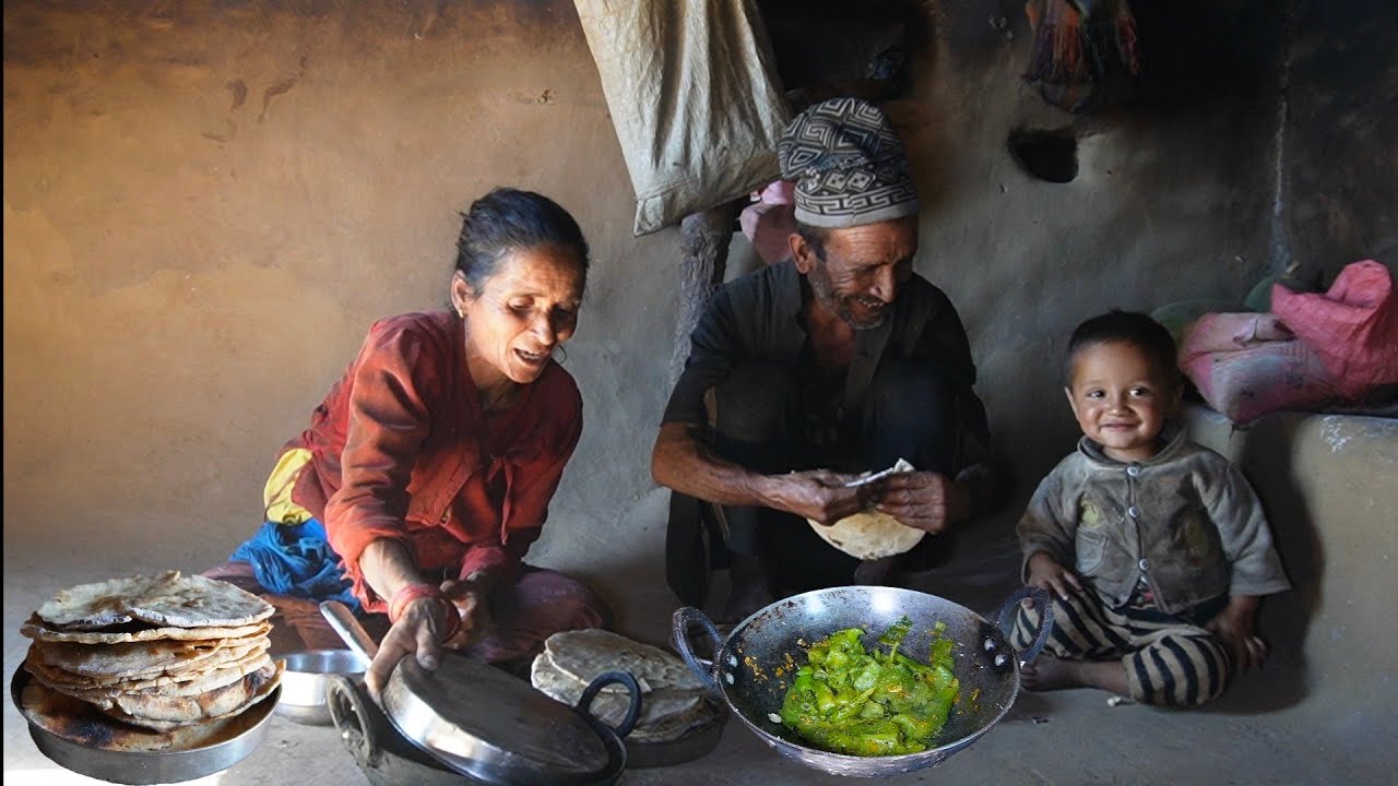 Authentic Nepali Village Cooking: Soft Roti & Karela Over an Open Fire