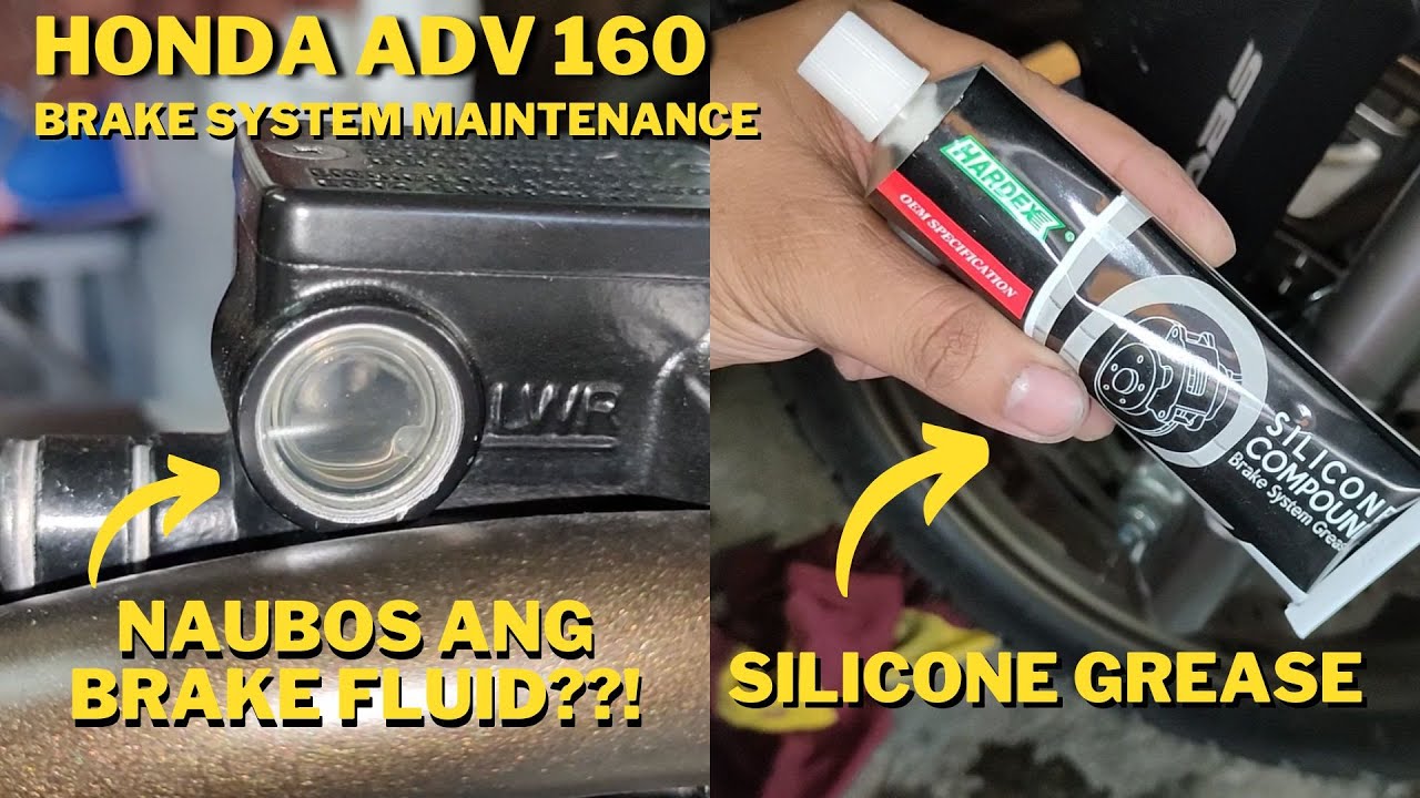 HONDA ADV 160 | FRONT AND REAR BRAKE MAINTENANCE | APPLIED SILICON GREASE | LINIS  PRENO NG ADV160 |