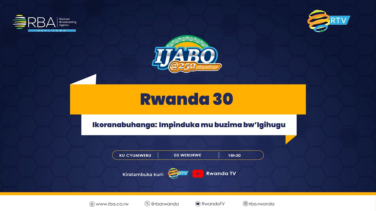 🔴 #IJABO250: Ni izihe mpinduka ikoranabuhanga ryazanye mu buzima bw'igihugu mu myaka 30 ishize?