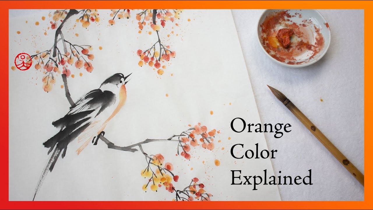 The use of orange color in Chinese painting