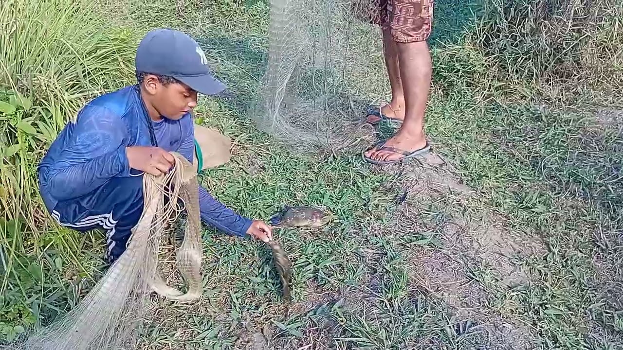 Pescaria de tarrafa o maribano caije mim deixou sego 