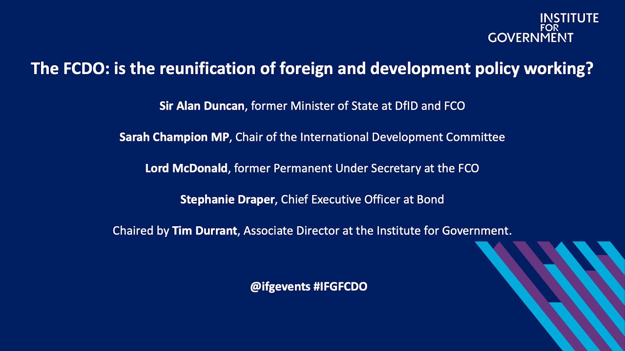 The FCDO: is the reunification of foreign and development policy working?