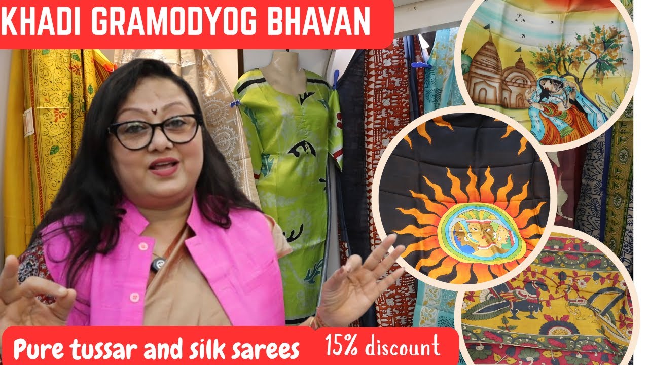 KHADI GRAMODYOG BHAVAN - Exclusive and unique tussar and silk saree collection ।। 15%discount ।।