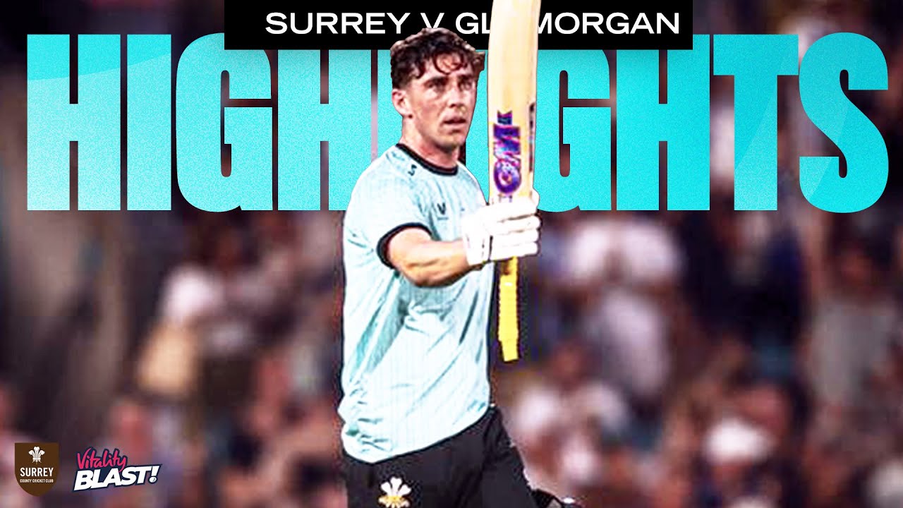 HIGHLIGHTS: Lawrence SMASHES maiden T20 ton as Surrey chase big vs Glamorgan | Vitality Blast