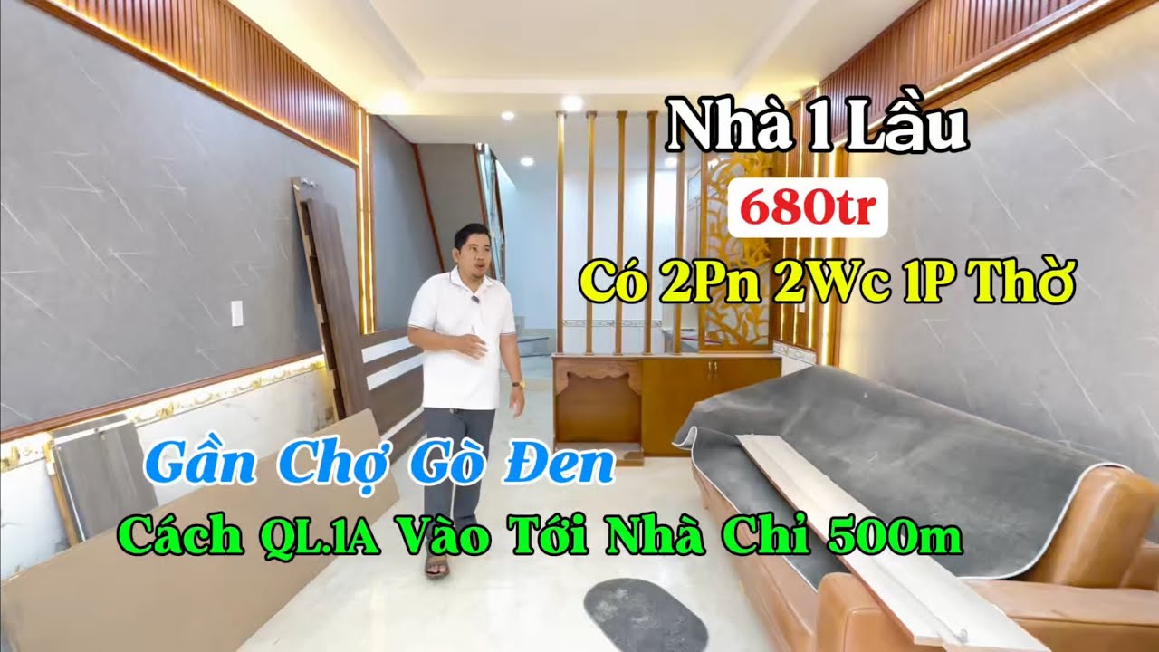Nhà Gần QL.1A Vào Đúng 500m 👉 Nhà 1 Lầu Chỉ 680tr Gần Chợ Gò Đen Khu Dân Cư 19 Căn 