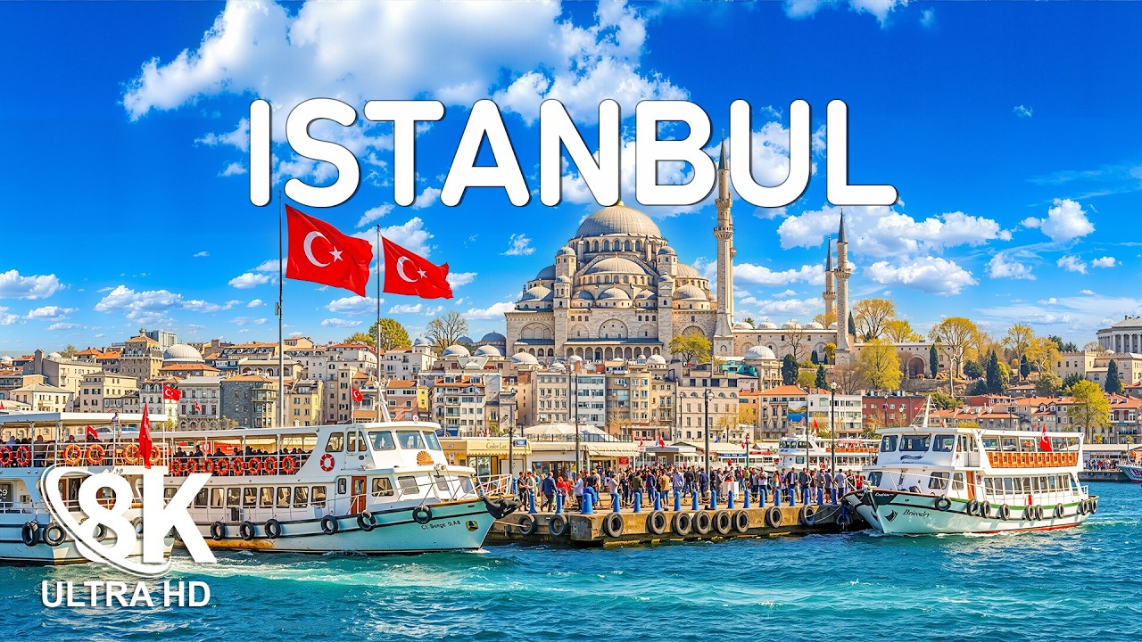 Istanbul 8K Ultra HD – Where East Meets West Beneath Golden Skies and Minarets