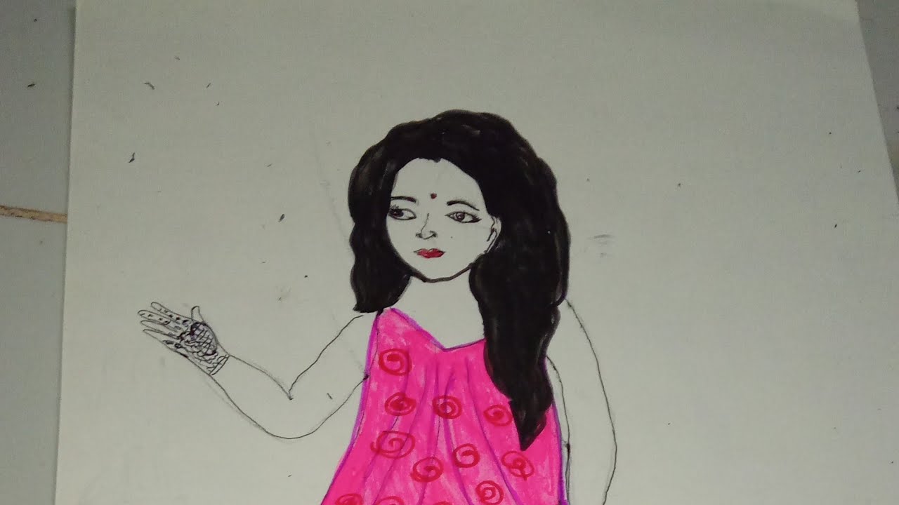 ladaki ka chitra  banana shikhe