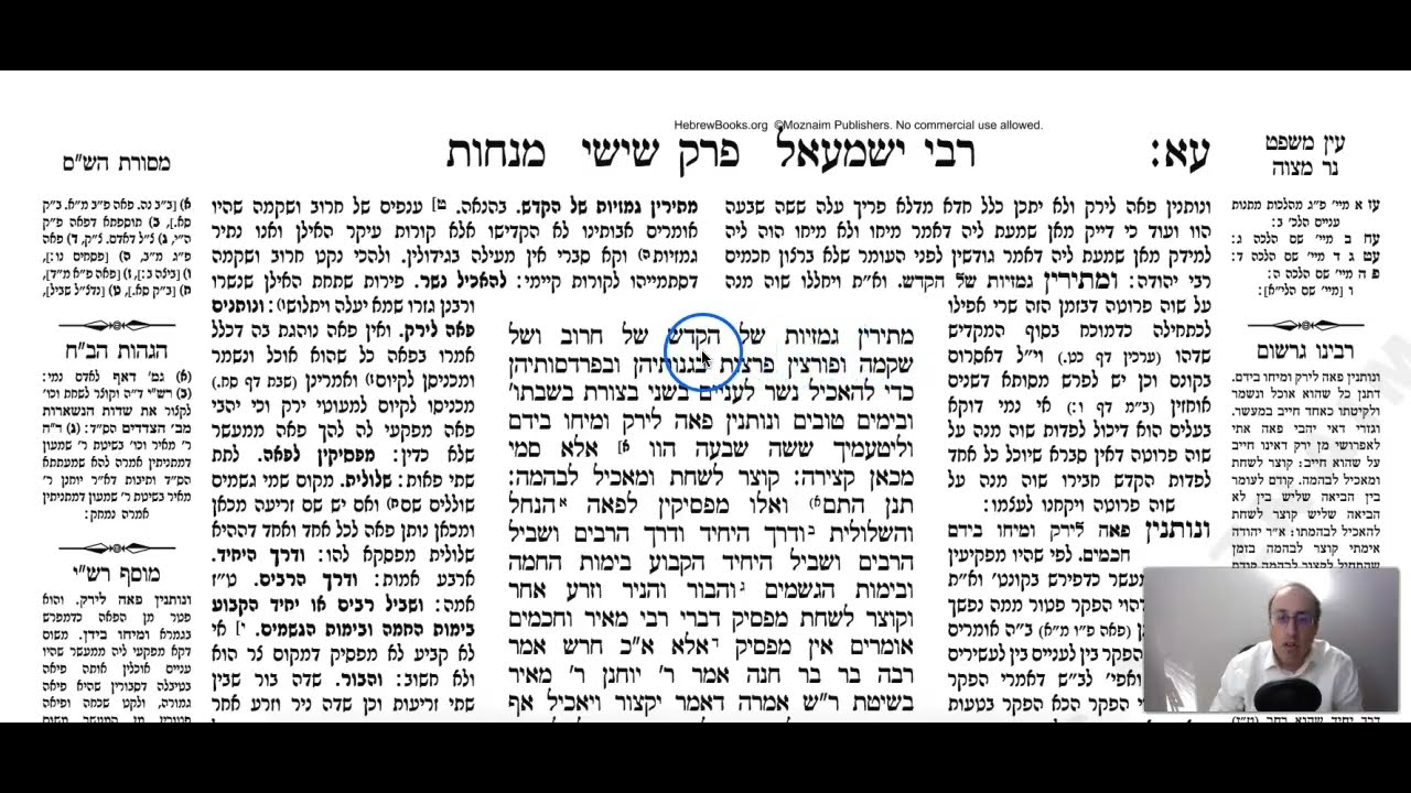 Menachos Daf 71b Daf Yomi Gemara (Talmud) Meseches Menachos Mesechet Menachot Masechet Menahot 