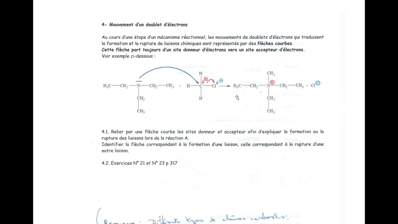 mouvement d'un doublet d'électron