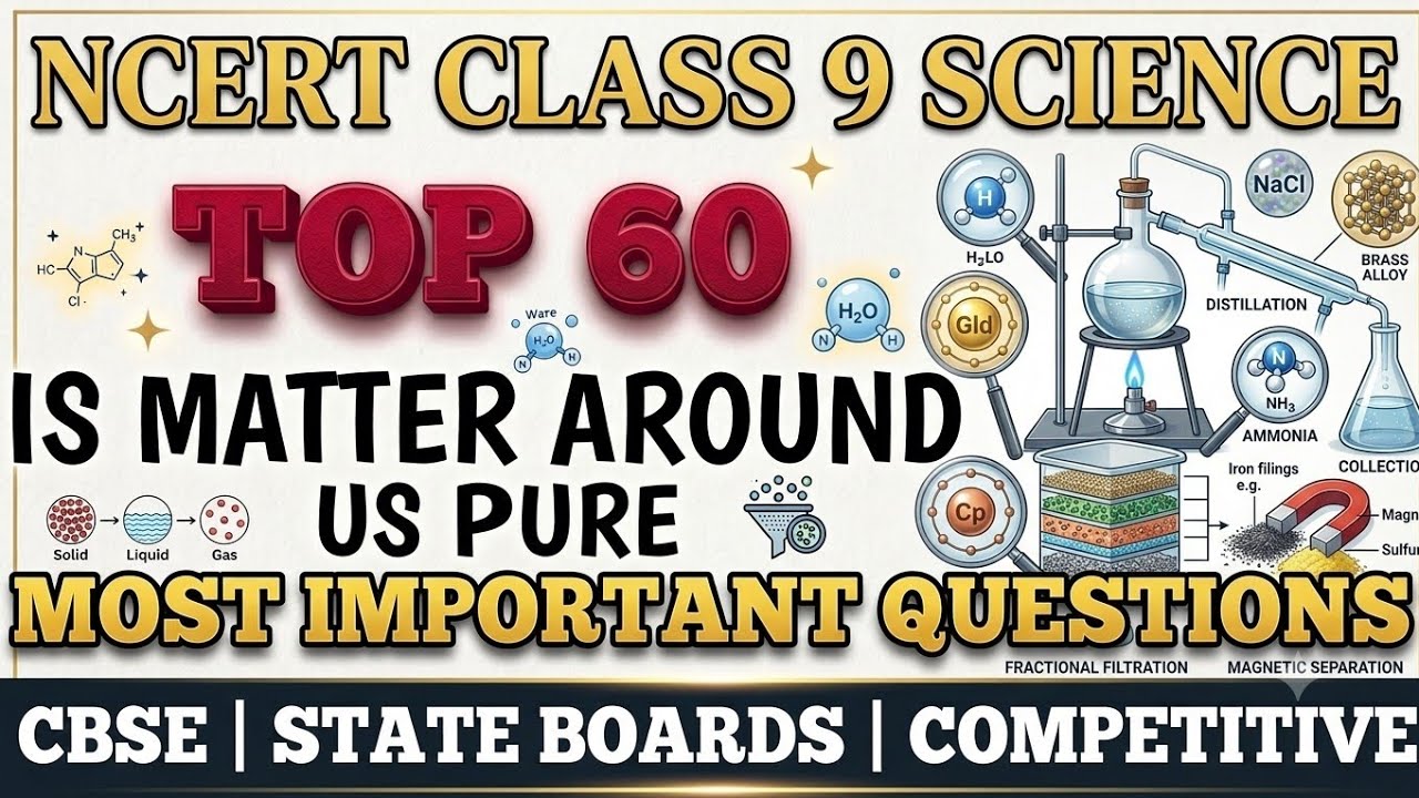 Best MCQ Is Matter Around Us Pure | MCQ NCERT CLASS 9 SCIENCE / Is matter around us pure / #mcqncert