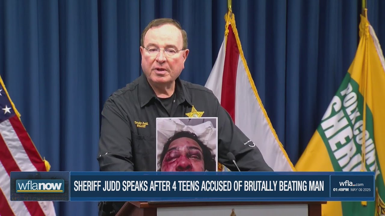 Sheriff Grady Judd speaks after 4 teens are accused of brutally beating Mulberry man