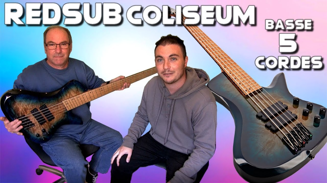 PRÉSENTATION ET TEST : REDSUB COLISEUM Fanned Fret 5-string bass blue burl burst