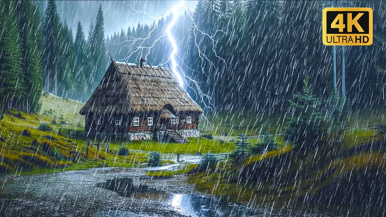 ASMR для мгновенного засыпания 🌧️ Сильный дождь и гром для глубокого сна и снятия тревоги