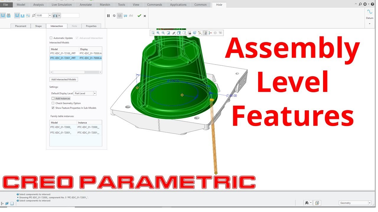 Creo Parametric - Assembly Level Features