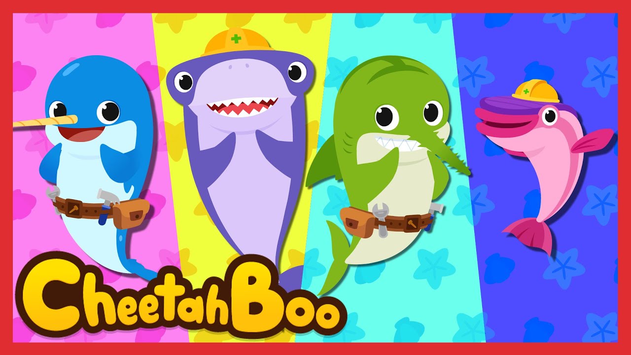 🦈🚧 Sea Animal Building Team 🚧🦈 & Shark architect Song | Sea Animals | Nursery rhymes #Cheetahboo