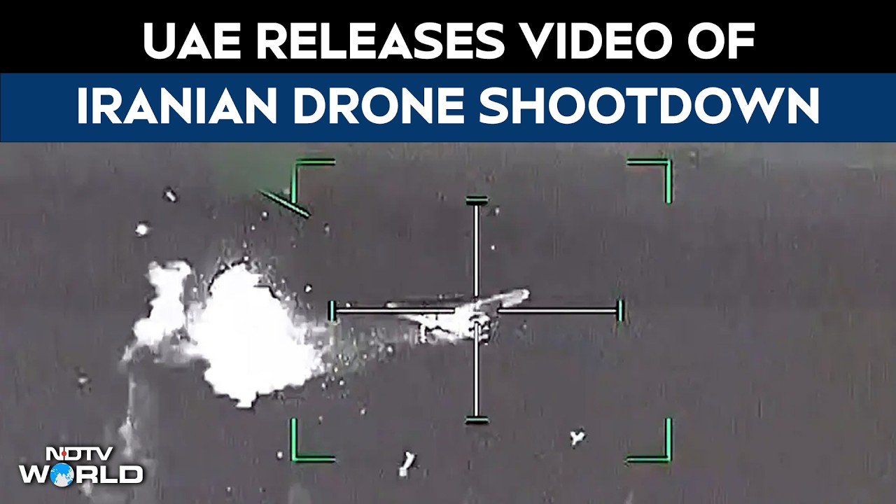 UAE Iran Drone Strikes | UAE Releases Dramatic Footage Of Iranian Drone Being Shot Down