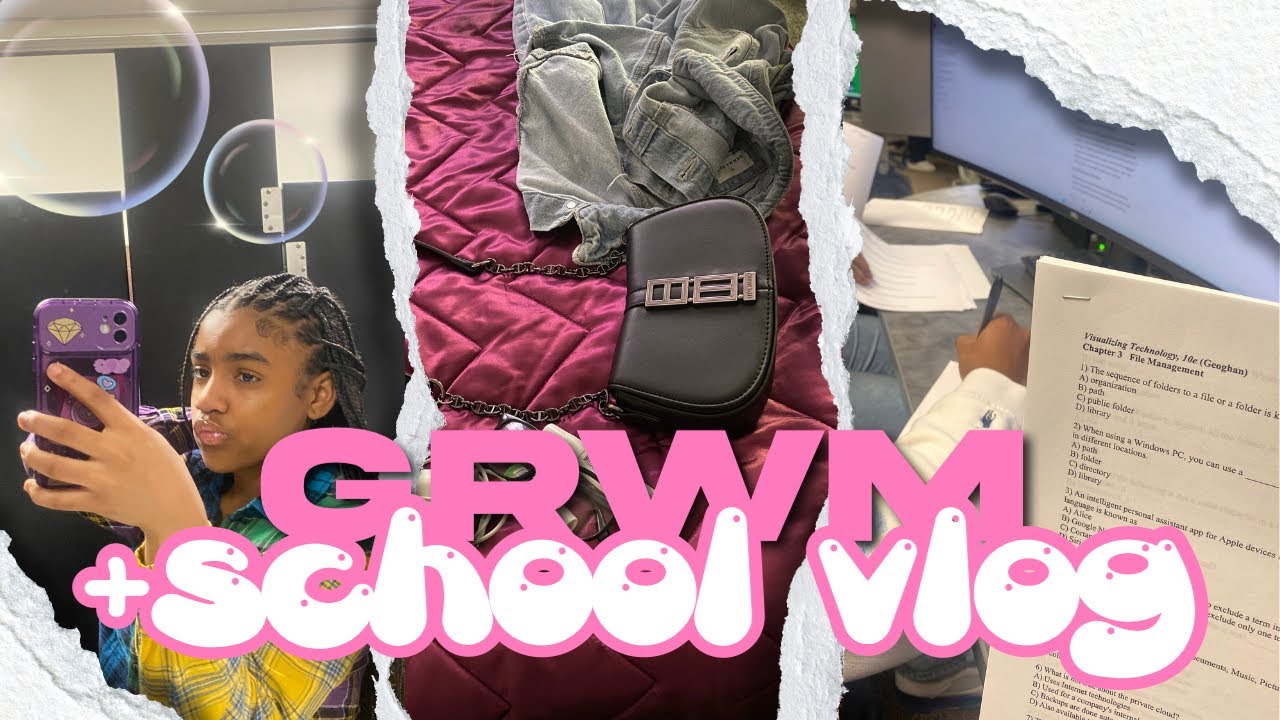 GRWM FOR SCHOOL + SCHOOL VLOG ✰