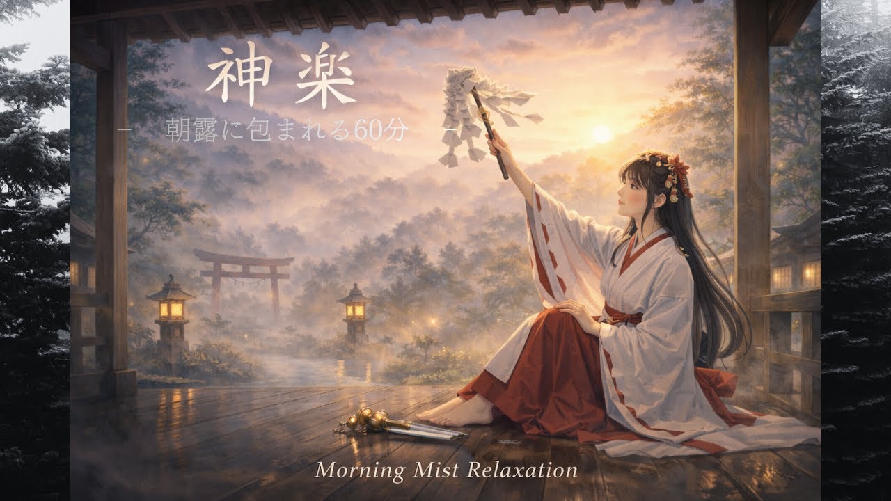 神楽｜朝靄に包まれる60分｜和風アンビエントBGM（Kagura | Morning Mist Ambient | 60 Minutes）
