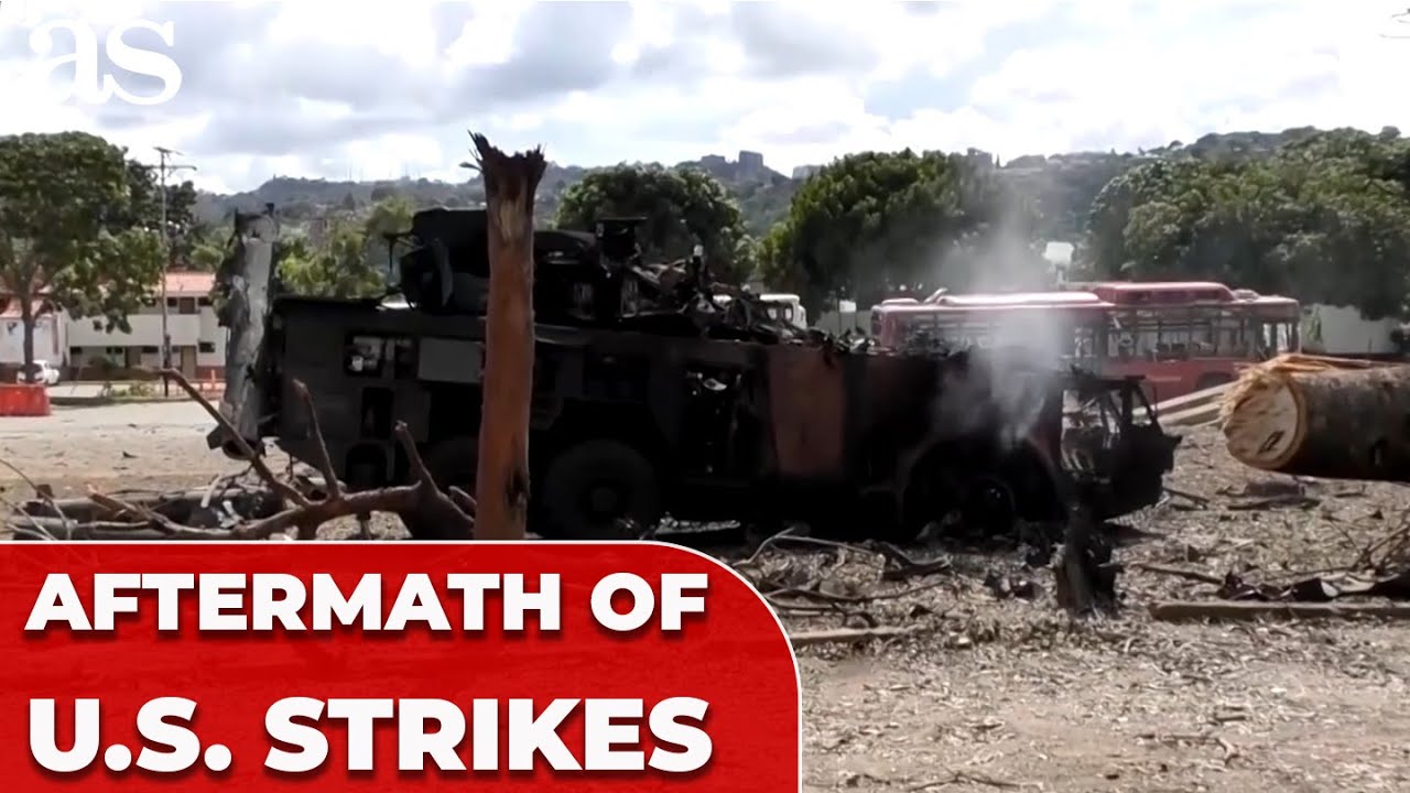 CARACAS AIRBASE IN RUINS: Footage after US OPERATION against MADURO