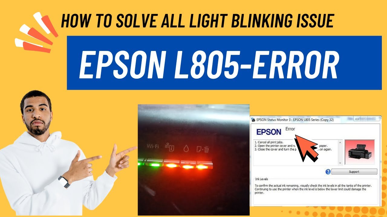 epson L805 all lights blinking error solution || printer status error 100% Solved