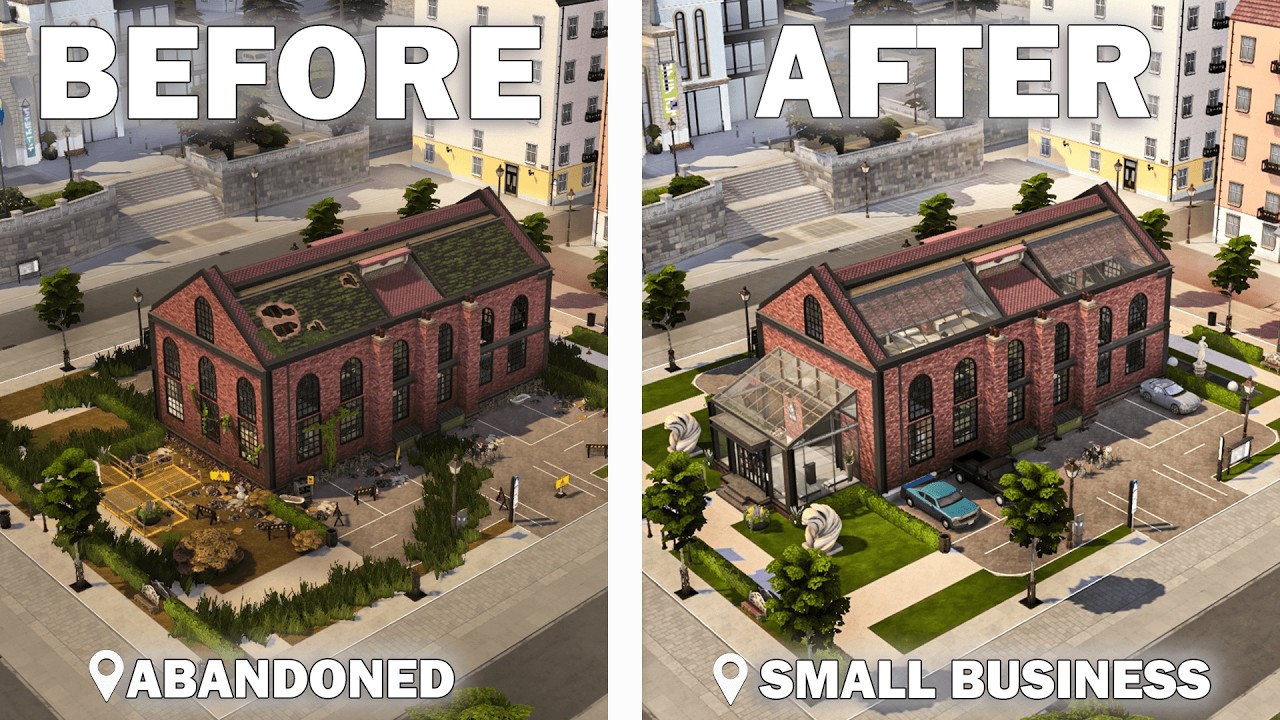 Я превратил этот заброшенный склад в небольшой бизнес в игре Sims 4.