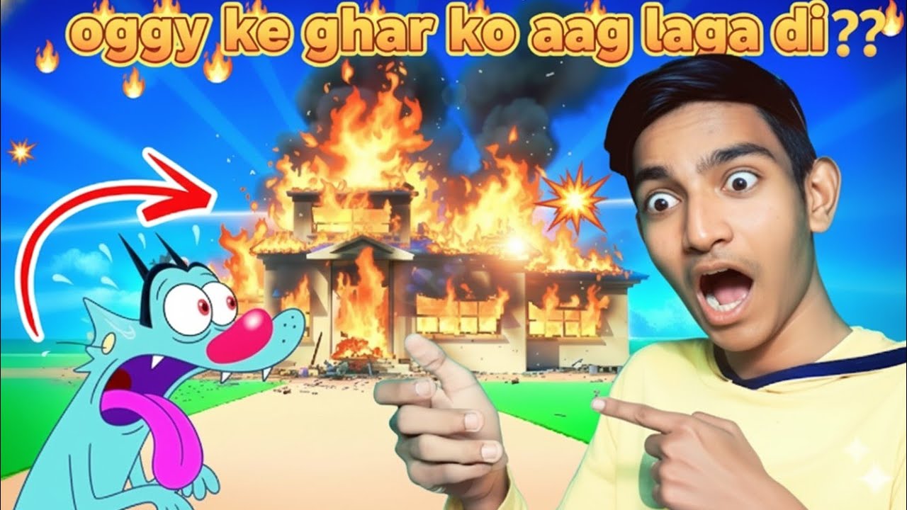 🔥 Oggy Ke Ghar Ko Aag Laga Di…🤣😱 Sach Me Kya Hua!? | Funny Vlog..