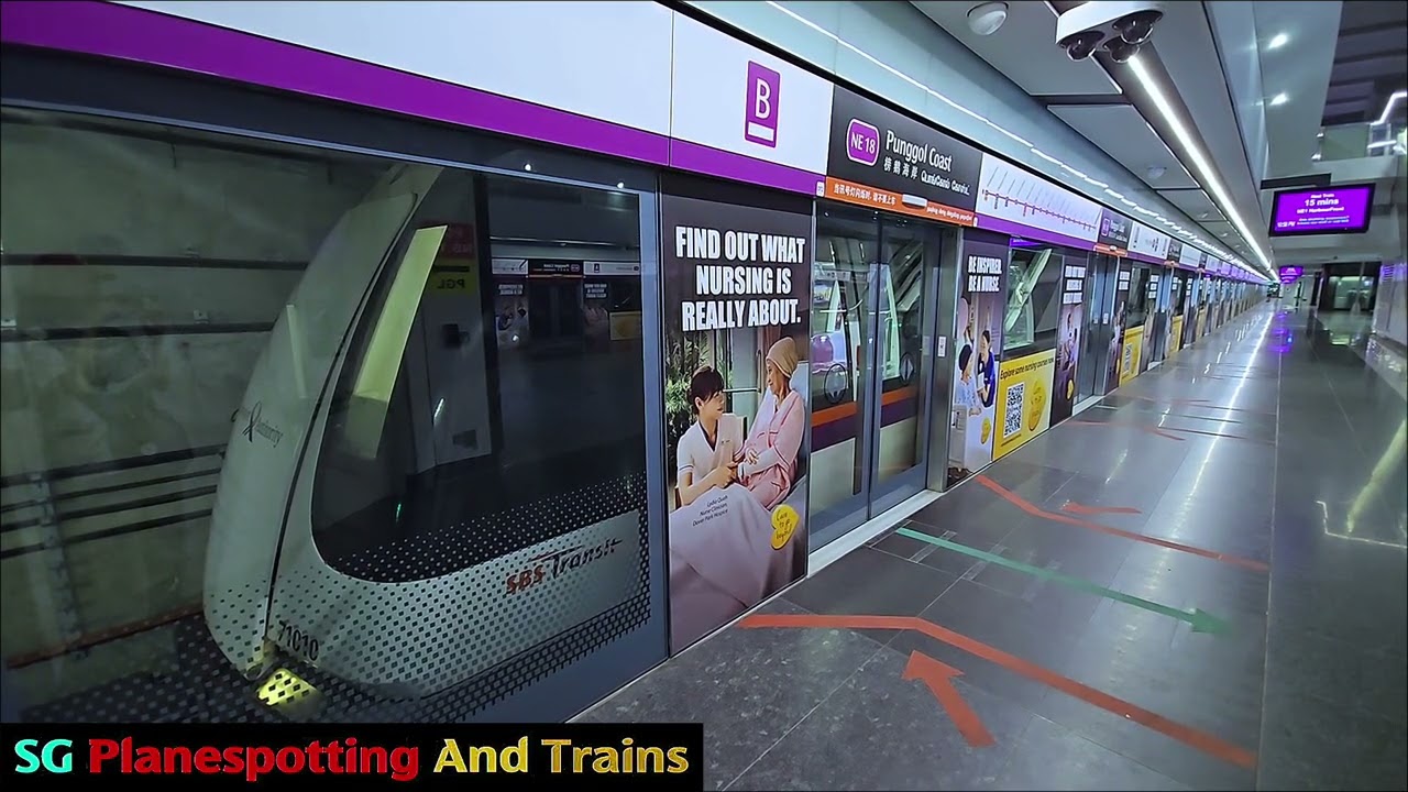 [First Catch Of Horn For 2026] SBST NEL ALSTOM Metropolis RC751A Set 7009/7010 At NE18 Punggol Coast