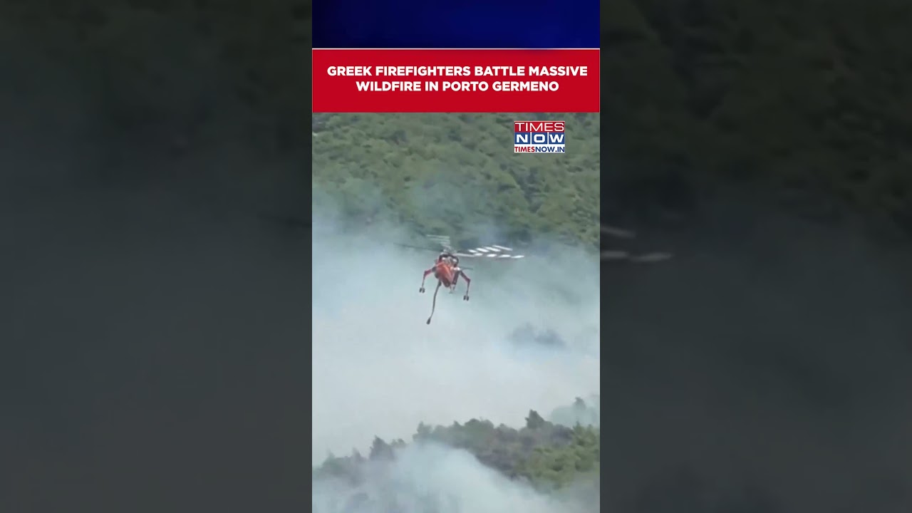 Greece Wildfire: Firefighters Battle Massive Wildfire In Porto Germeno, Shocking Video #shorts