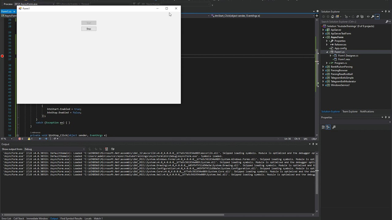 c# Многопоточность/асинхронность в Windows Forms