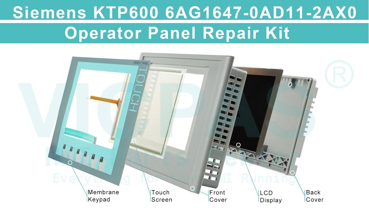 6AG1647-0AD11-2AX0 Siemens KTP600 membrane keypad switch lcd with outer housing cover repair parts