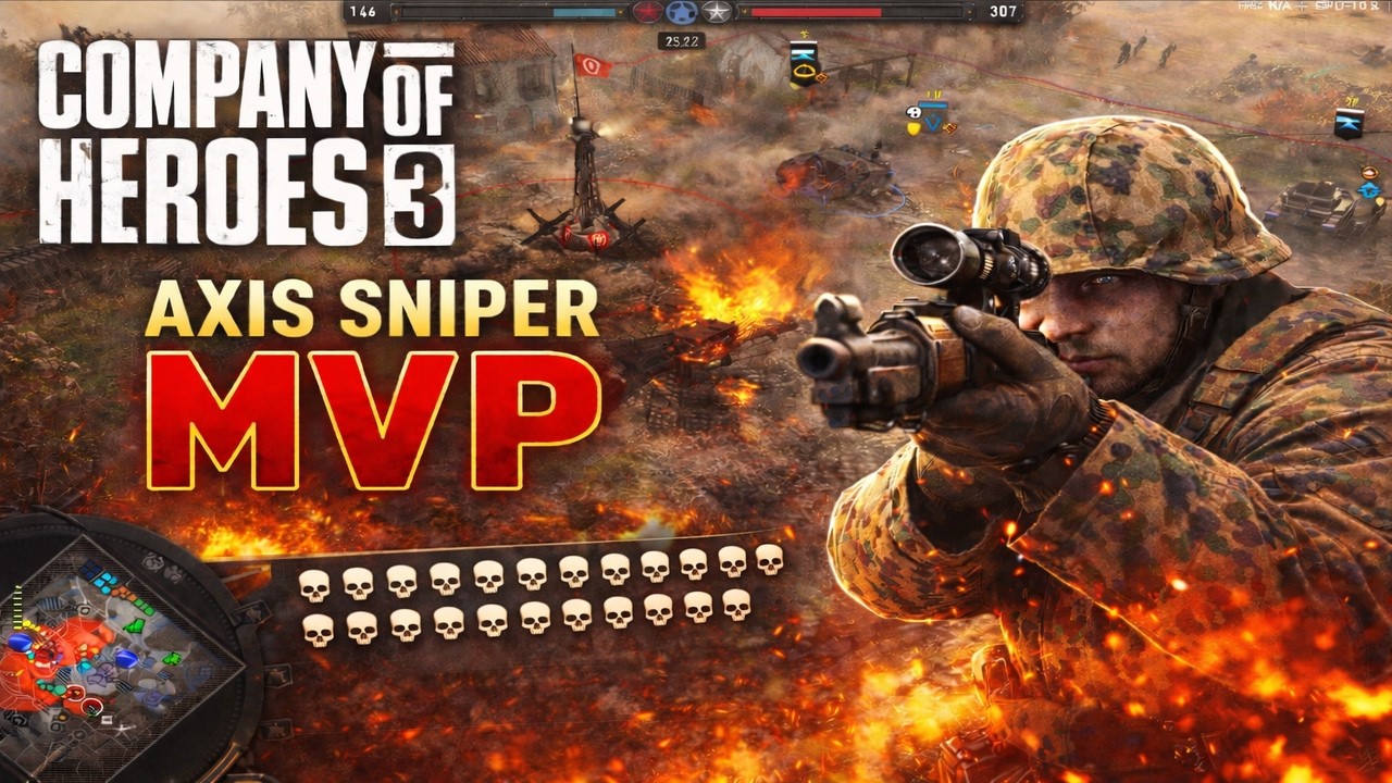 CoH3 - 34 Kill Sniper MVP | 4 vs 4 | Red Ball Express