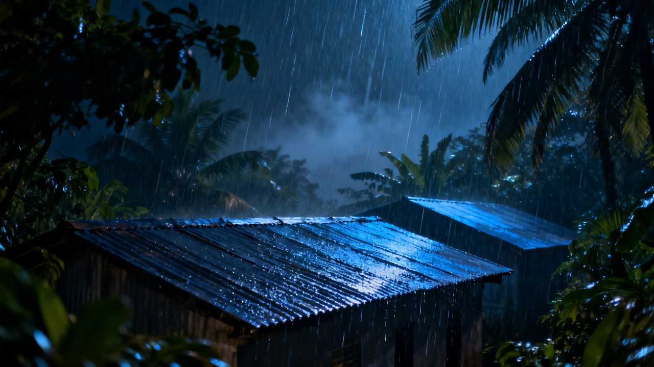 No Ads Rain Sounds for Sleeping – Intense Rain On the Tin Roof to Calm Overthinking & Sleep Fast 6