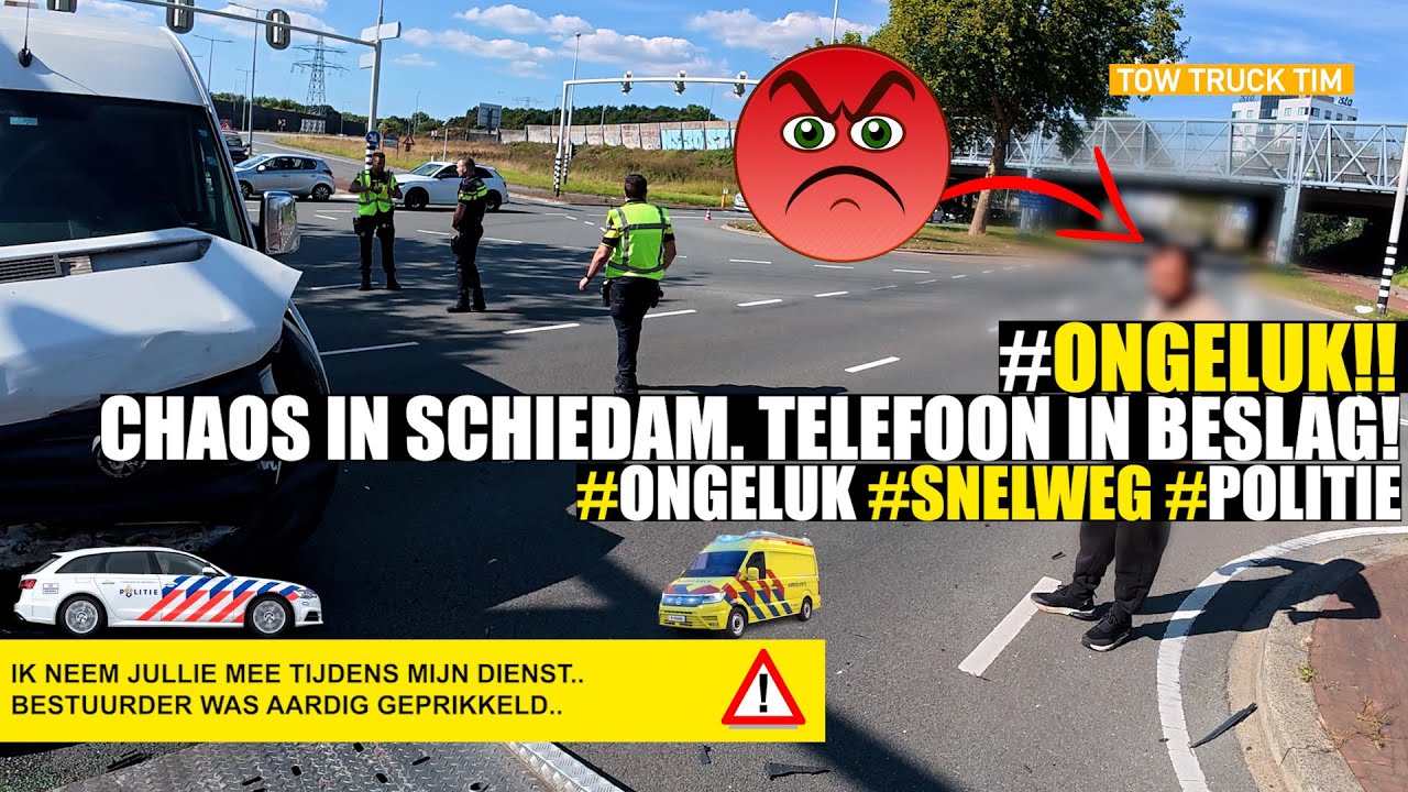 🚨ONGELUK IN SCHIEDAM. TELEFOON BESTUURDER IN BESLAG GENOMEN!🚨