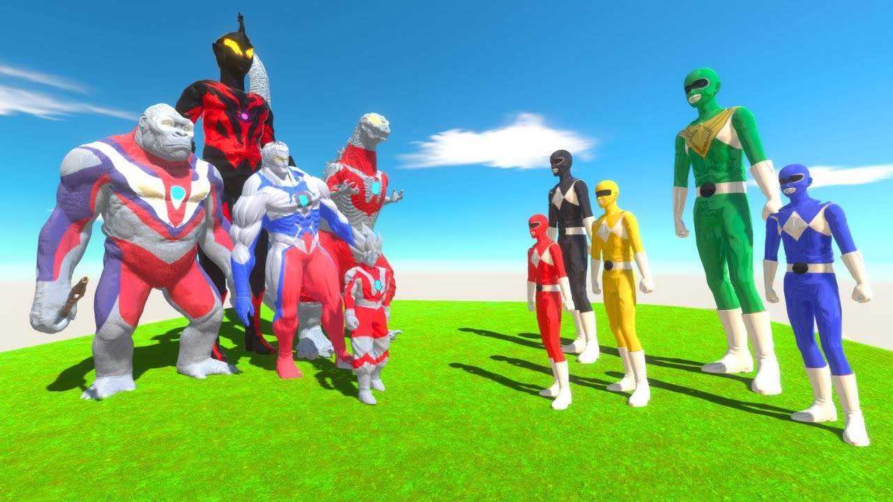 Full Team Ultraman + Ultraman Gaoku vs Evolution Power Rangers