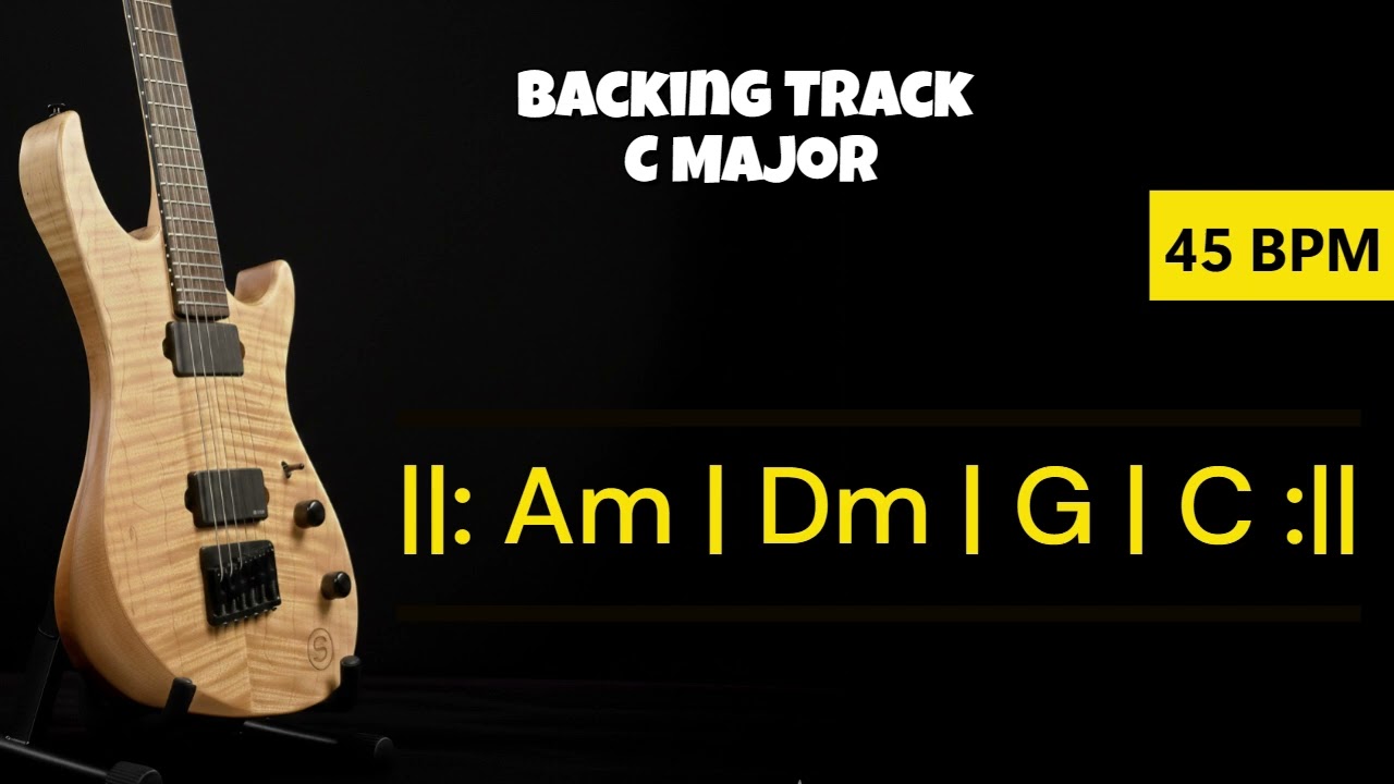 Backing Track C major 45 BPM ||: Am | Am | Dm | Dm | G | G | C | C :||