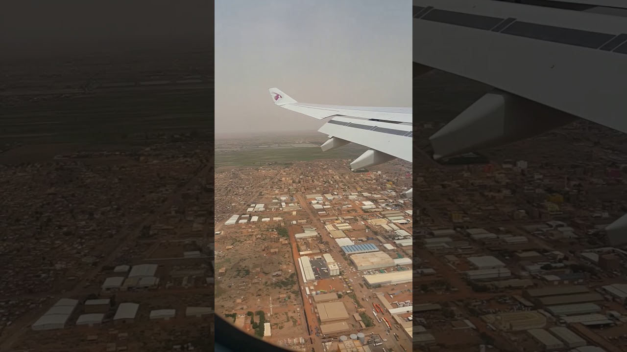 هبوط في الخرطوم الخطوط الجوية القطرية  ....شاهد المناظر