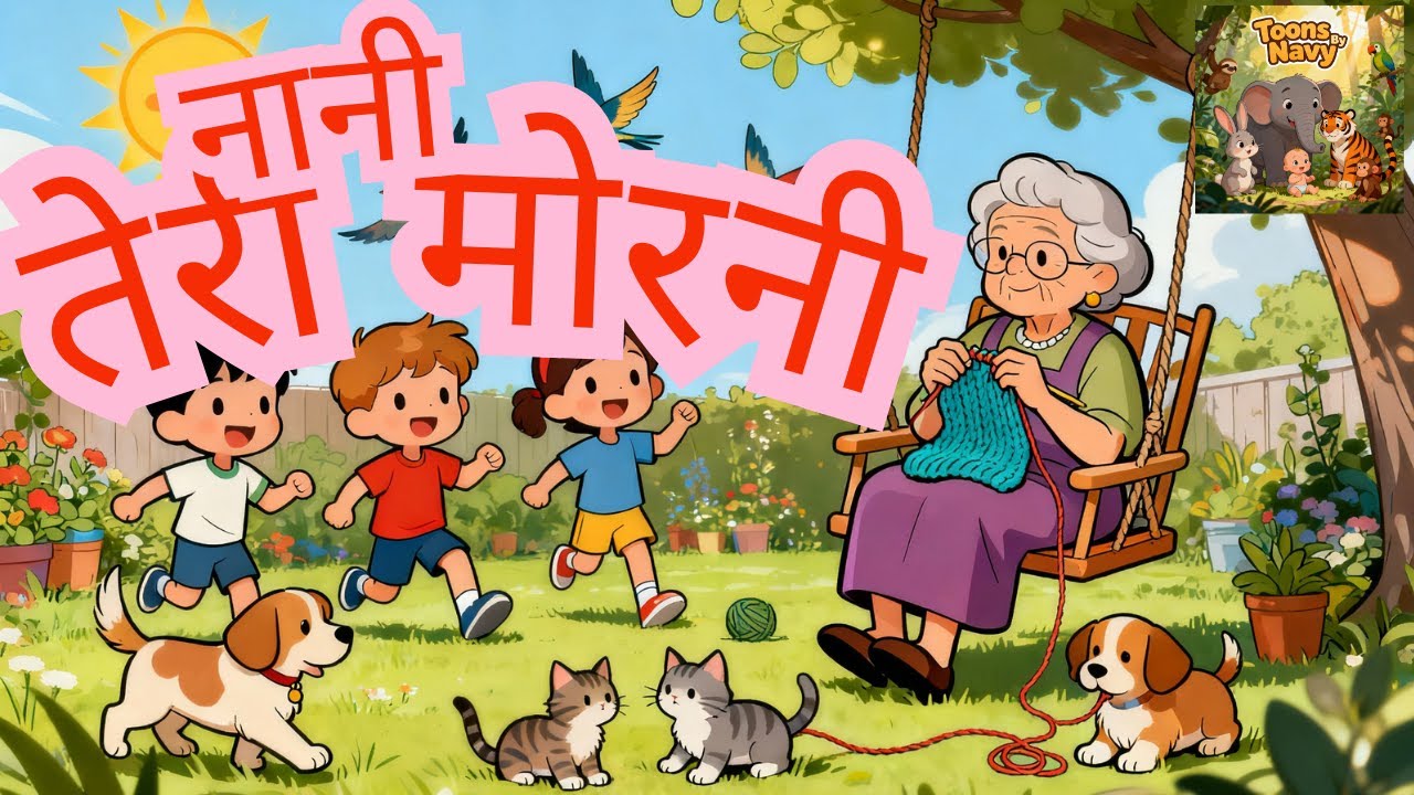 Nani Teri Morni Ko Mor Le Gaye 🦚 Most Popular Hindi Rhyme | ToonsByNavy | Nursery Rhymes for Kids