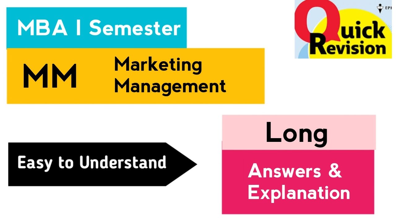 Marketing Management Important Long Questions Answers Quick Revision 2025 MBA I 1st Sem AFM OU PU