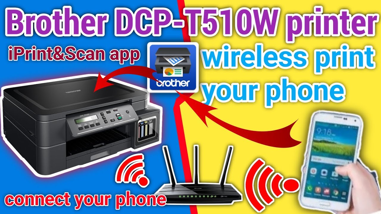 Как подключить принтер Brother DCP-T510W к мобильному телефону через Wi-Fi или приложение Brother...